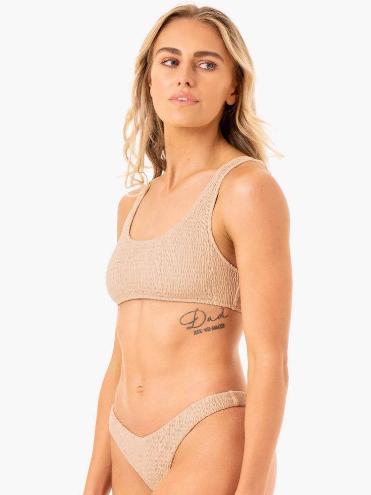 Stroje Kąpielowe Damskie Ryderwear Women Swimwear Paradise Scoop Bikini Top Brązowe | PL1486UT