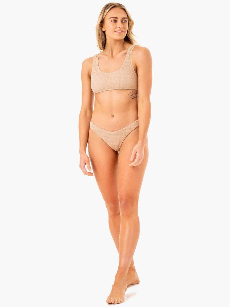 Stroje Kąpielowe Damskie Ryderwear Women Swimwear Paradise Scoop Bikini Top Brązowe | PL1486UT