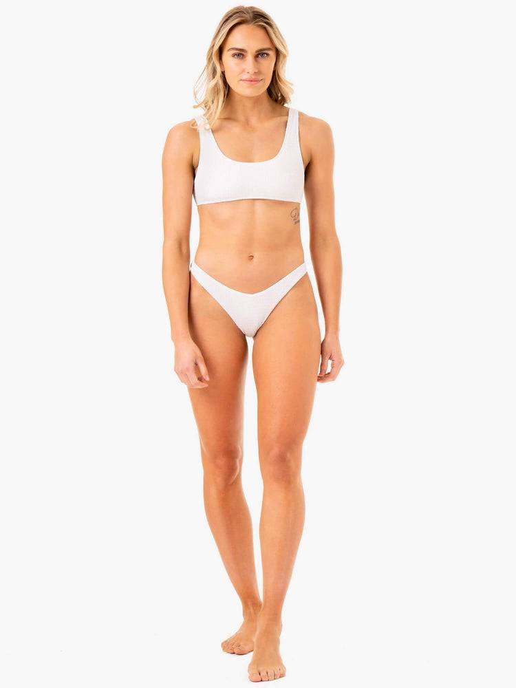 Stroje Kąpielowe Damskie Ryderwear Women Swimwear Paradise V Bikini Bottom Białe | PL1490AP