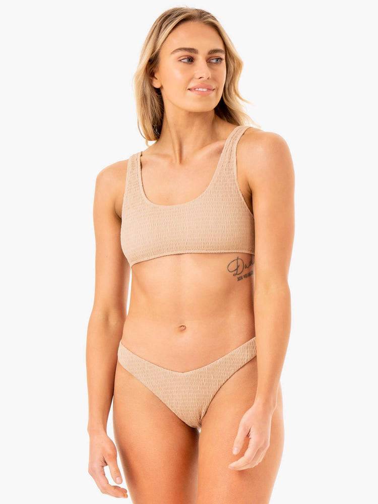 Stroje Kąpielowe Damskie Ryderwear Women Swimwear Paradise V Bikini Bottom Brązowe | PL1491SO