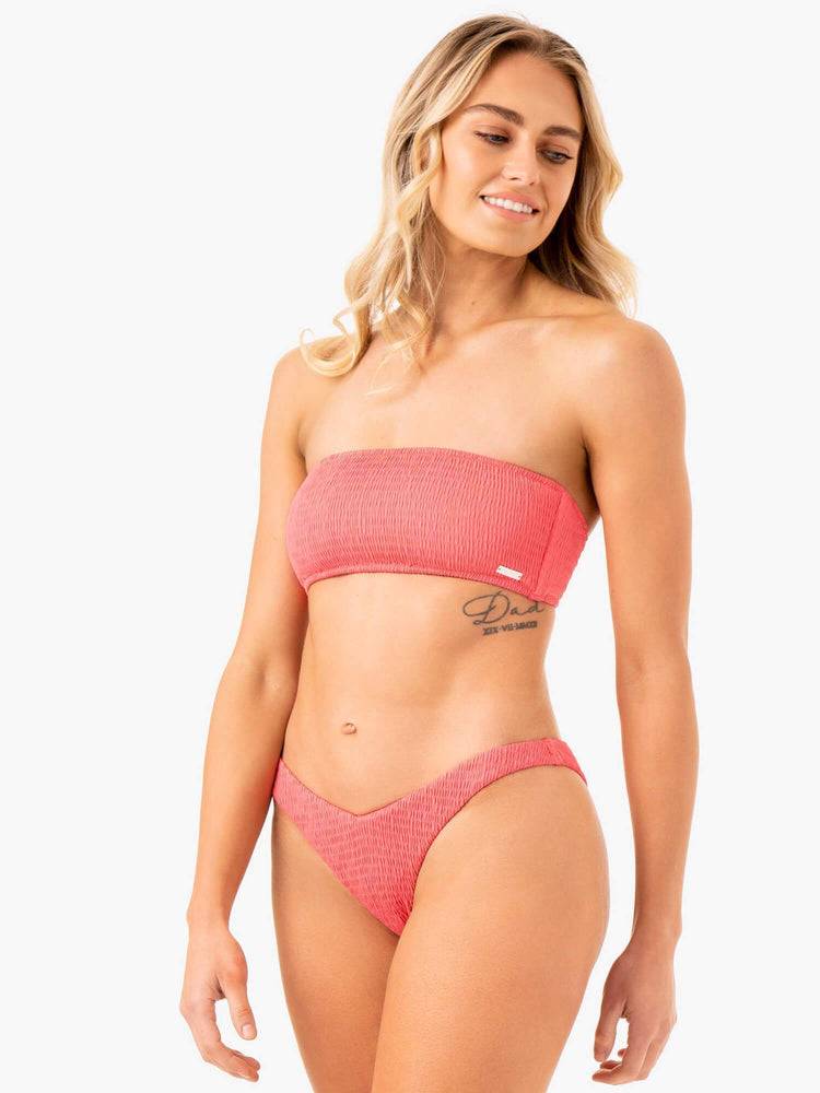 Stroje Kąpielowe Damskie Ryderwear Women Swimwear Paradise V Bikini Bottom Koralowe | PL1492DN