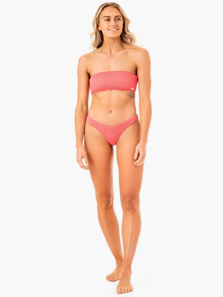 Stroje Kąpielowe Damskie Ryderwear Women Swimwear Paradise V Bikini Bottom Koralowe | PL1492DN