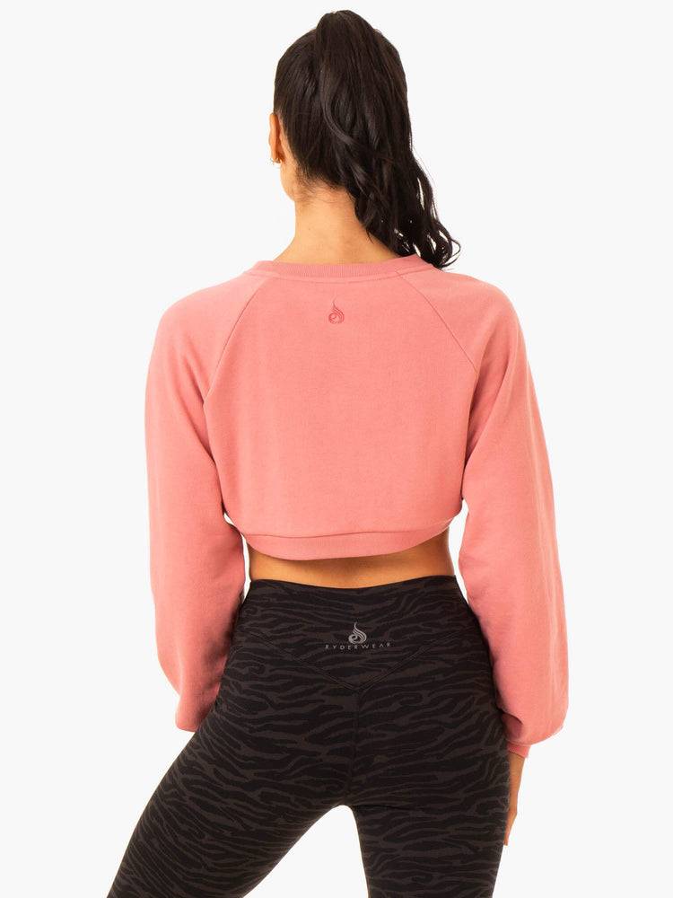 Swetry Damskie Ryderwear Women Sweaters Emerge Super Crop Różowe | PL1500XF