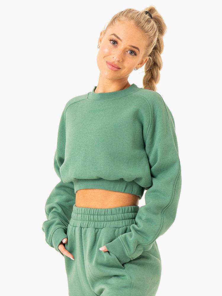 Swetry Damskie Ryderwear Women Sweaters Sideline Zielone | PL1505MA