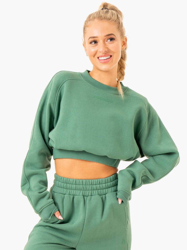 Swetry Damskie Ryderwear Women Sweaters Sideline Zielone | PL1505MA