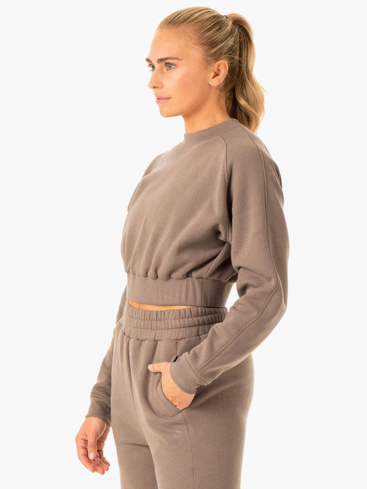 Swetry Damskie Ryderwear Women Sweaters Sideline Szare Brązowe | PL1509RW