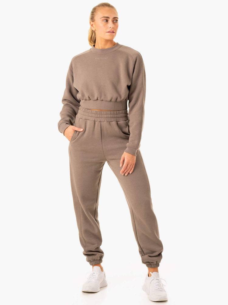 Swetry Damskie Ryderwear Women Sweaters Sideline Szare Brązowe | PL1509RW