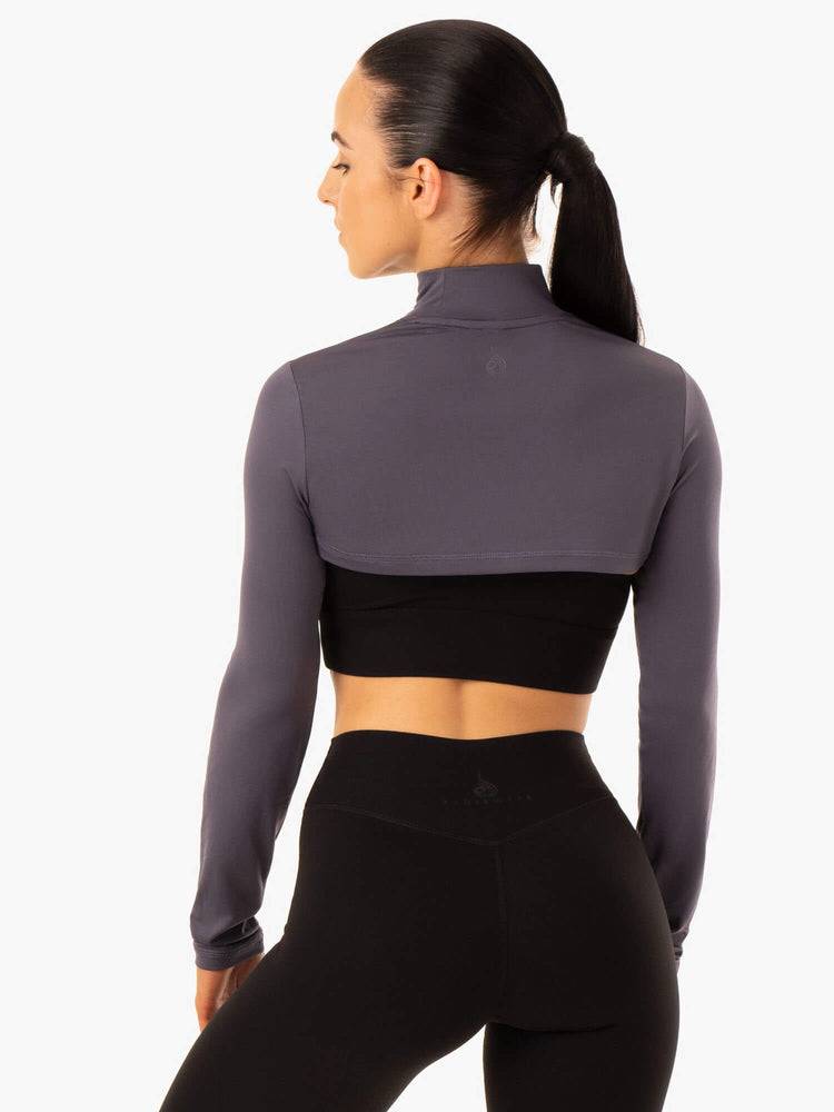 Swetry Damskie Ryderwear Women Sweaters Replay Super Crop Szare | PL1512UT