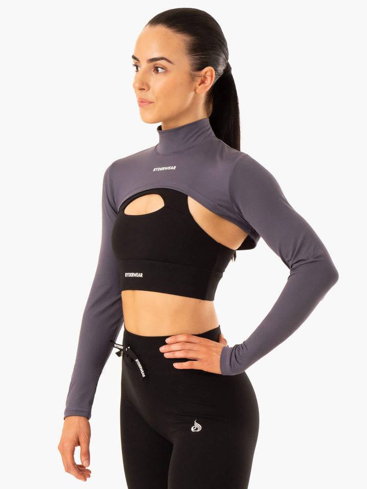 Swetry Damskie Ryderwear Women Sweaters Replay Super Crop Szare | PL1512UT