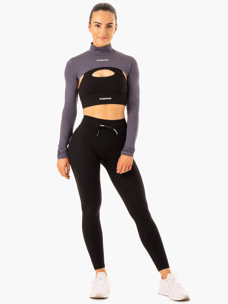 Swetry Damskie Ryderwear Women Sweaters Replay Super Crop Szare | PL1512UT