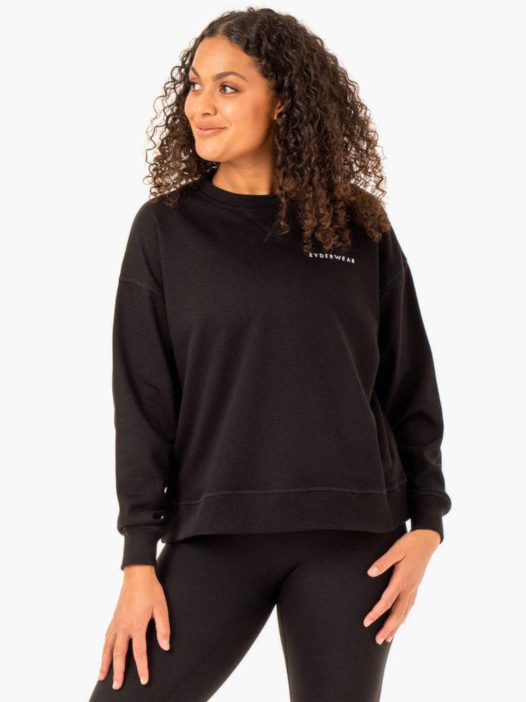 Swetry Damskie Ryderwear Women Sweaters Recover Lekkie Czarne | PL1513IS