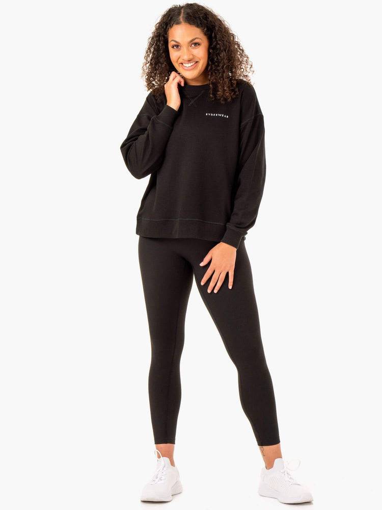 Swetry Damskie Ryderwear Women Sweaters Recover Lekkie Czarne | PL1513IS