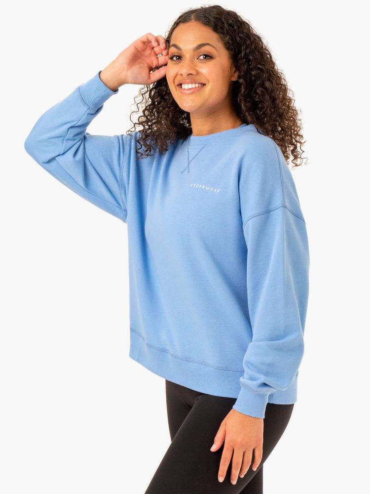 Swetry Damskie Ryderwear Women Sweaters Recover Lekkie Niebieskie | PL1514OR