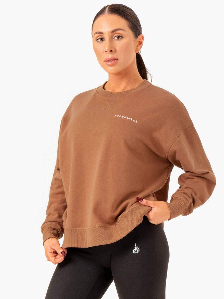 Swetry Damskie Ryderwear Women Sweaters Recover Lekkie Beżowe | PL1515PQ