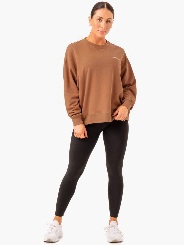 Swetry Damskie Ryderwear Women Sweaters Recover Lekkie Beżowe | PL1515PQ