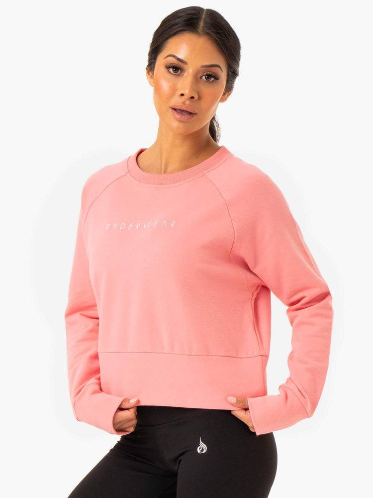 Swetry Damskie Ryderwear Women Sweaters Motion Różowe Różowe | PL1518DN