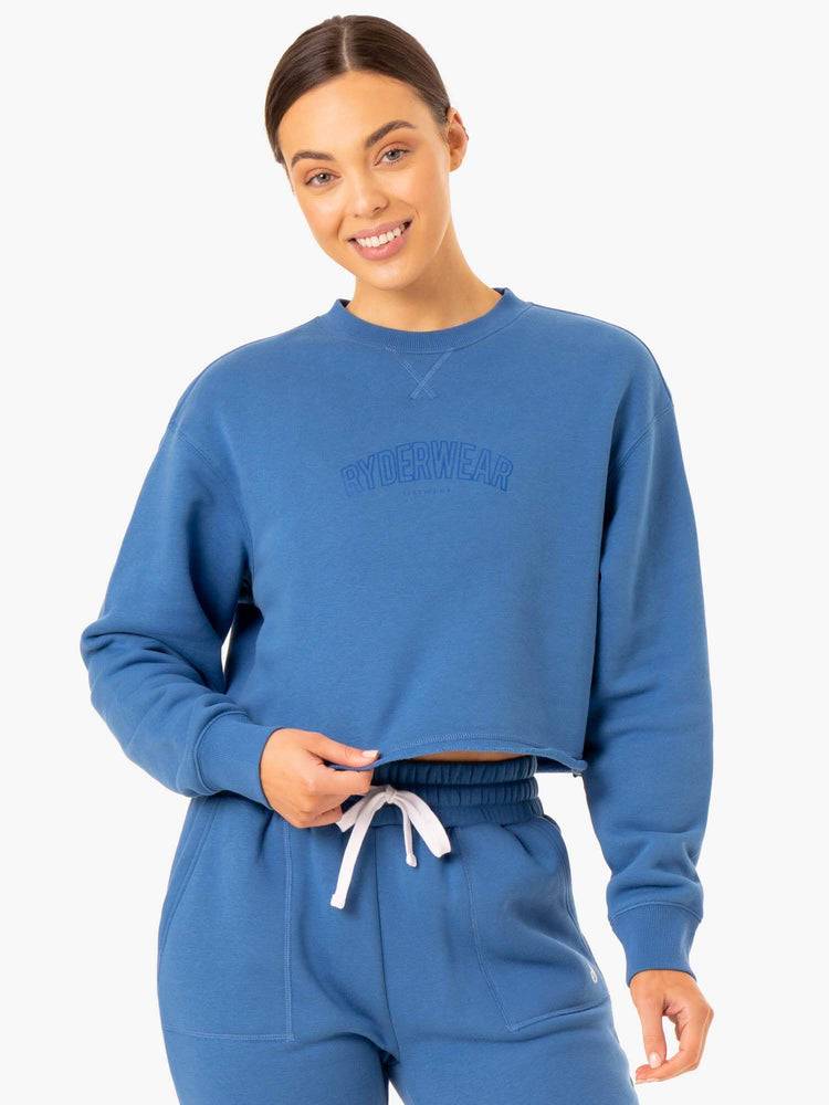 Swetry Damskie Ryderwear Women Sweaters Ultimate Fleece Niebieskie | PL1519FM