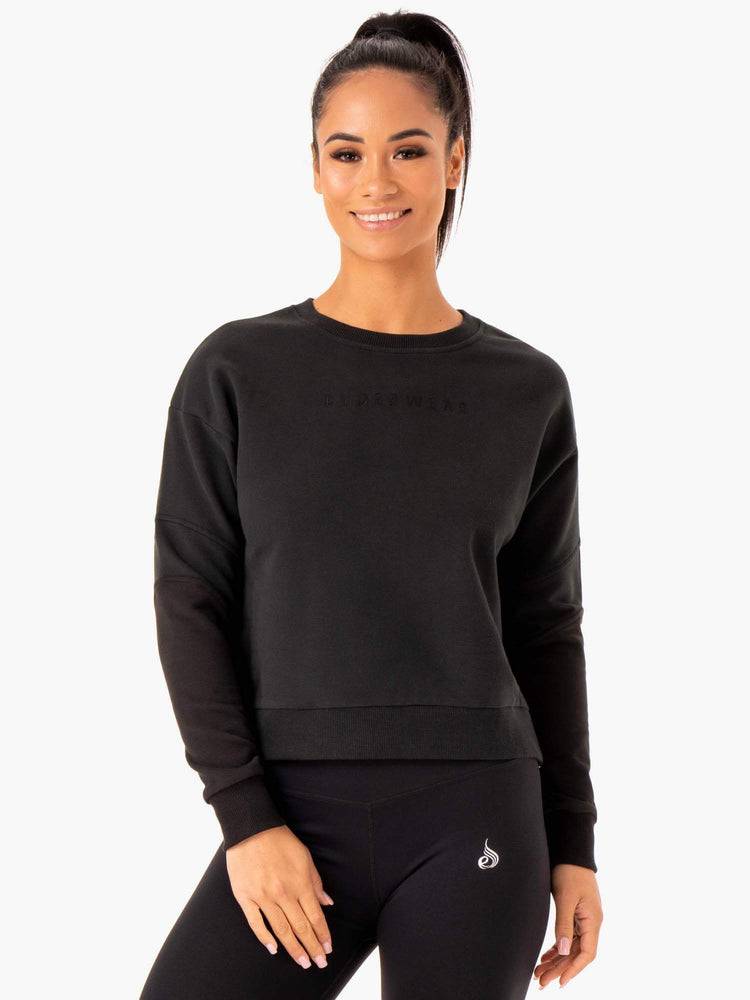 Swetry Damskie Ryderwear Women Sweaters Hybryd Pullover Jumper Czarne Szare | PL1520GL