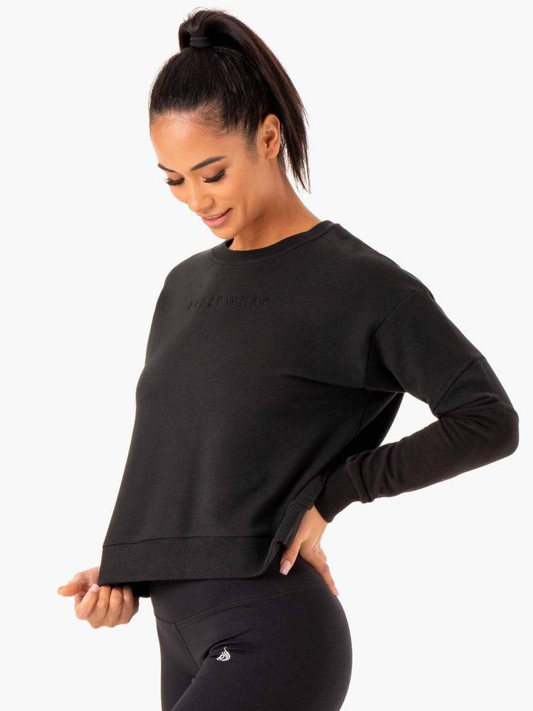 Swetry Damskie Ryderwear Women Sweaters Hybryd Pullover Jumper Czarne Szare | PL1520GL