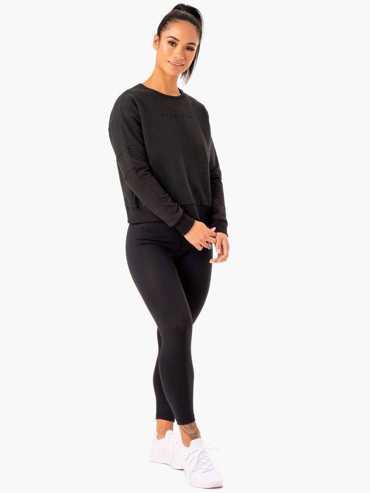 Swetry Damskie Ryderwear Women Sweaters Hybryd Pullover Jumper Czarne Szare | PL1520GL