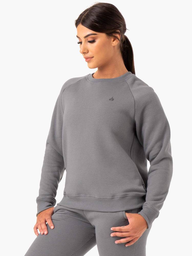 Swetry Damskie Ryderwear Women Sweaters Adapt Boyfriend Szare | PL1522JJ