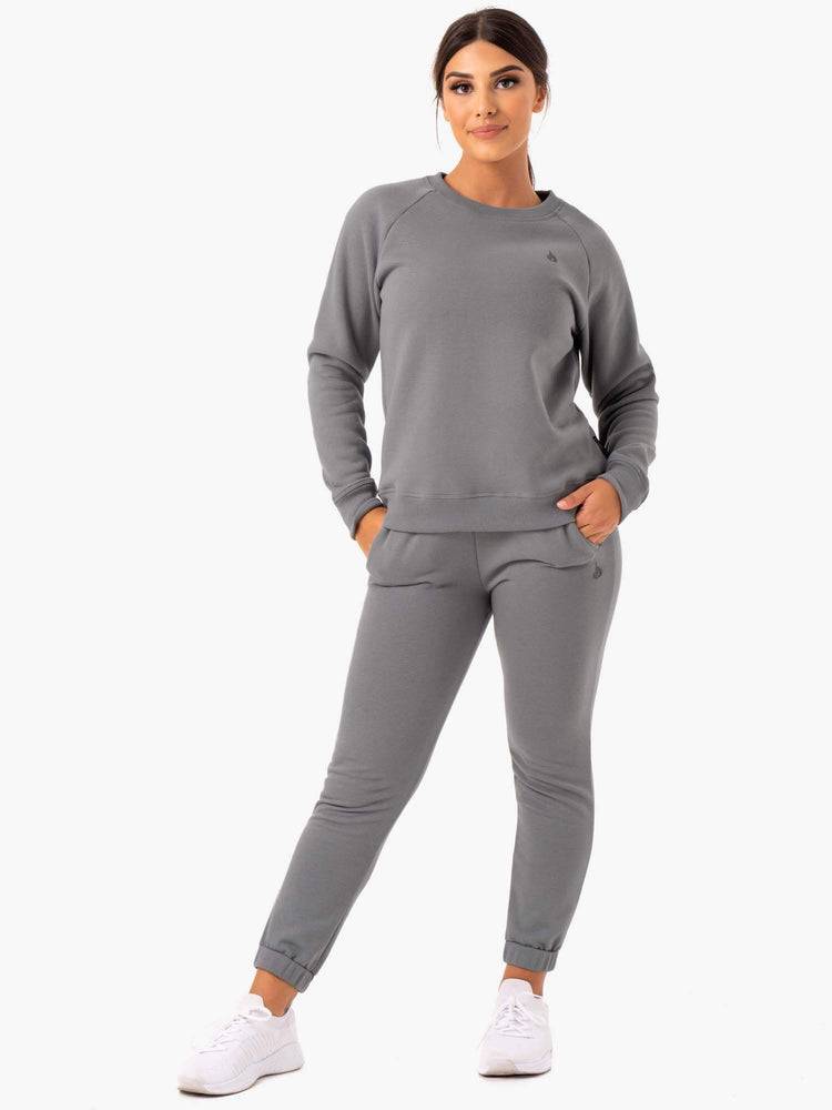 Swetry Damskie Ryderwear Women Sweaters Adapt Boyfriend Szare | PL1522JJ