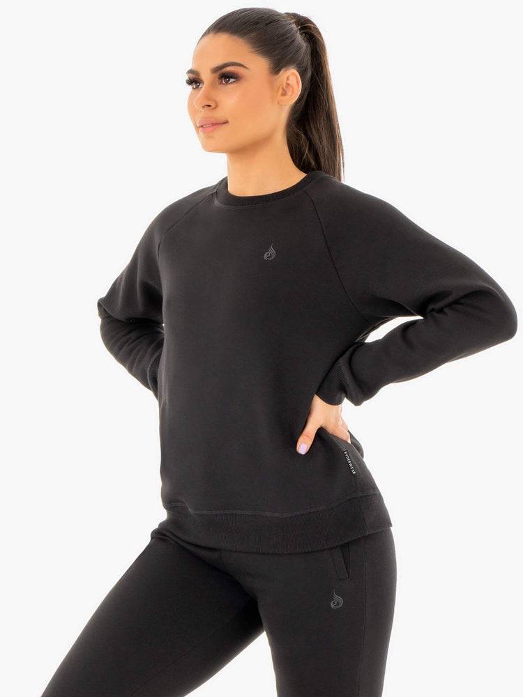 Swetry Damskie Ryderwear Women Sweaters Adapt Boyfriend Czarne | PL1524LH