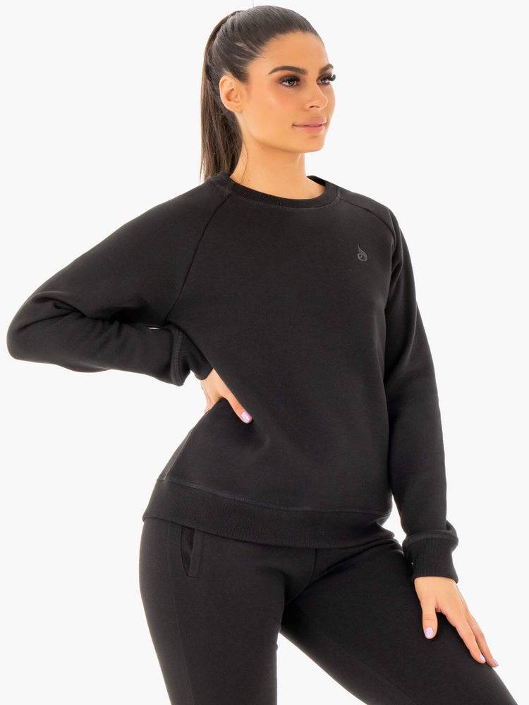 Swetry Damskie Ryderwear Women Sweaters Adapt Boyfriend Czarne | PL1524LH