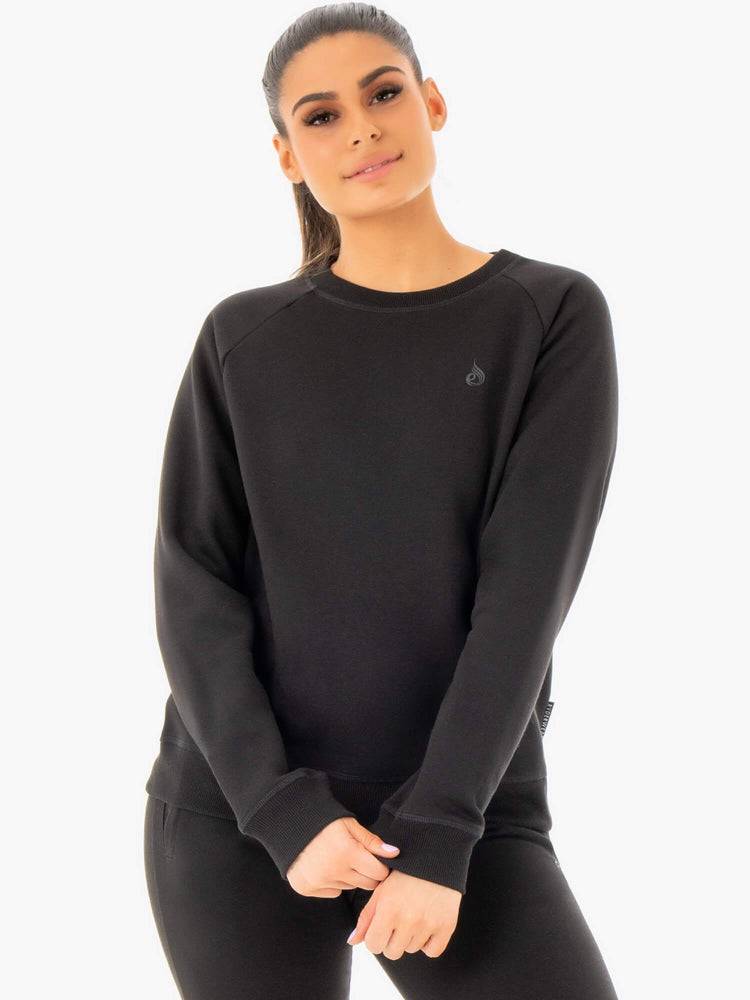 Swetry Damskie Ryderwear Women Sweaters Adapt Boyfriend Czarne | PL1524LH