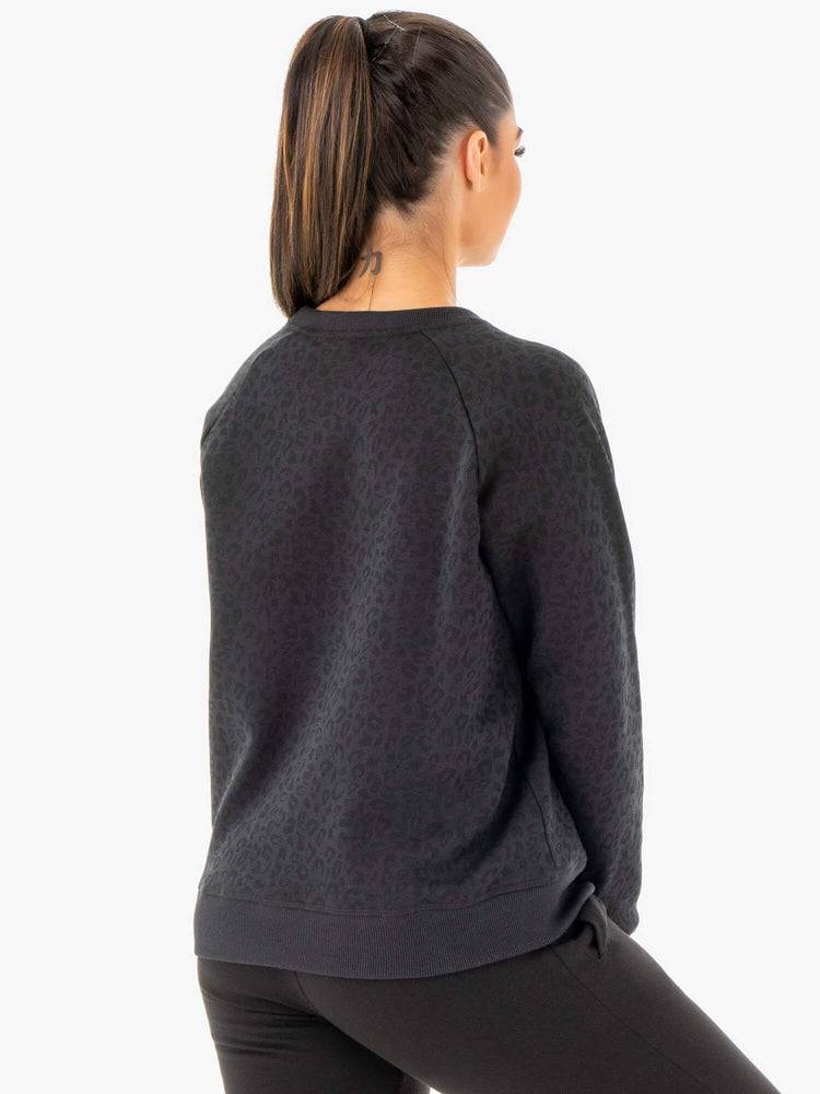 Swetry Damskie Ryderwear Women Sweaters Adapt Boyfriend Czarne Panterka | PL1525ZG