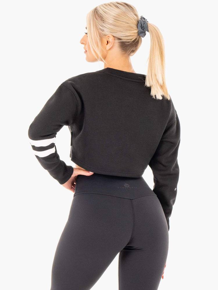 Swetry Damskie Ryderwear Women Sweaters Motion Cropped Czarne | PL1526XF