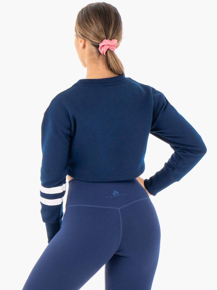 Swetry Damskie Ryderwear Women Sweaters Motion Cropped Granatowe | PL1529BC