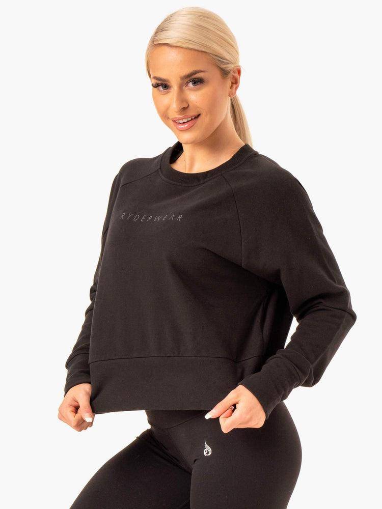 Swetry Damskie Ryderwear Women Sweaters Motion Czarne | PL1531MA