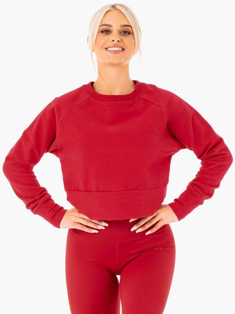 Swetry Damskie Ryderwear Women Sweaters Motion Czerwone | PL1532QZ