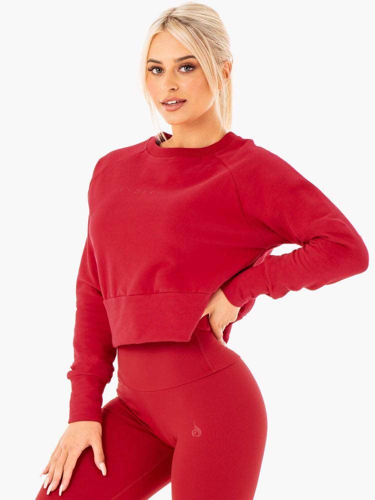 Swetry Damskie Ryderwear Women Sweaters Motion Czerwone | PL1532QZ