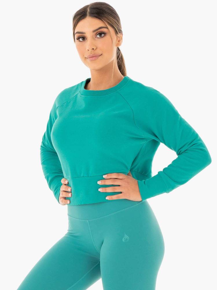 Swetry Damskie Ryderwear Women Sweaters Motion Turkusowe | PL1535RW