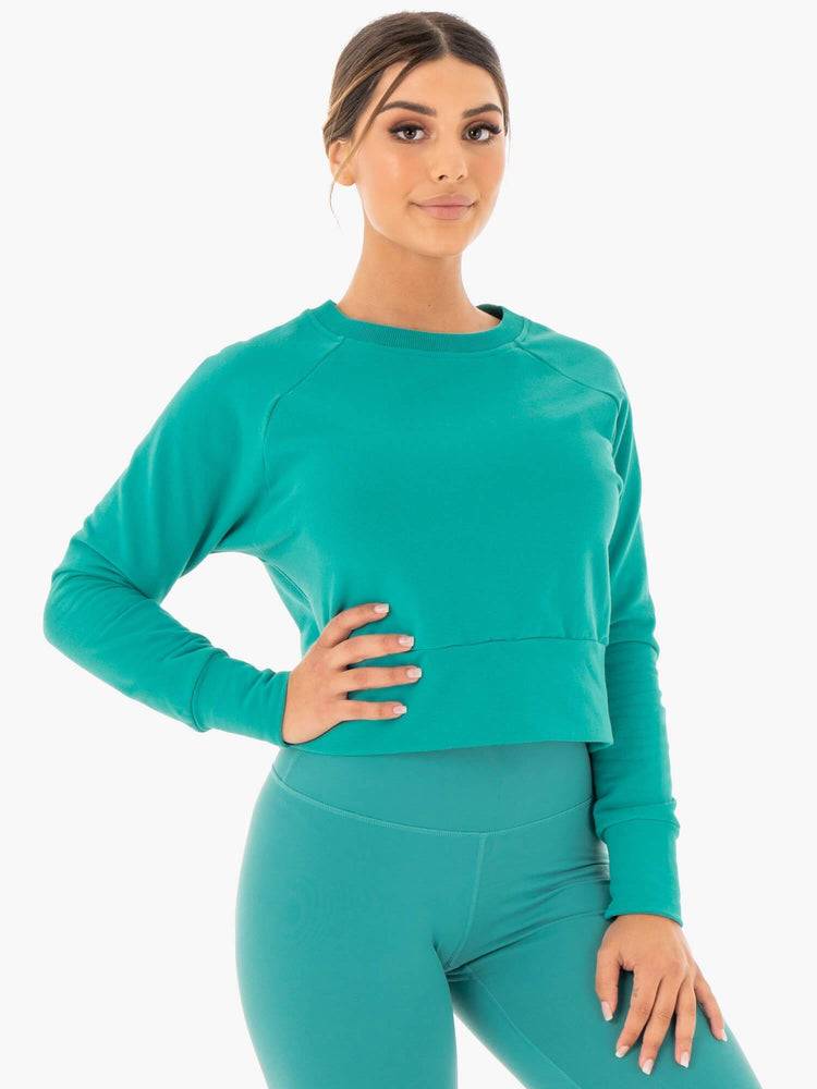 Swetry Damskie Ryderwear Women Sweaters Motion Turkusowe | PL1535RW