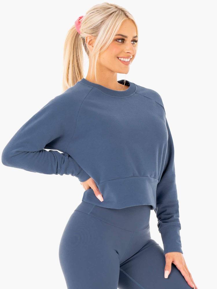 Swetry Damskie Ryderwear Women Sweaters Motion Szare Niebieskie | PL1536TV