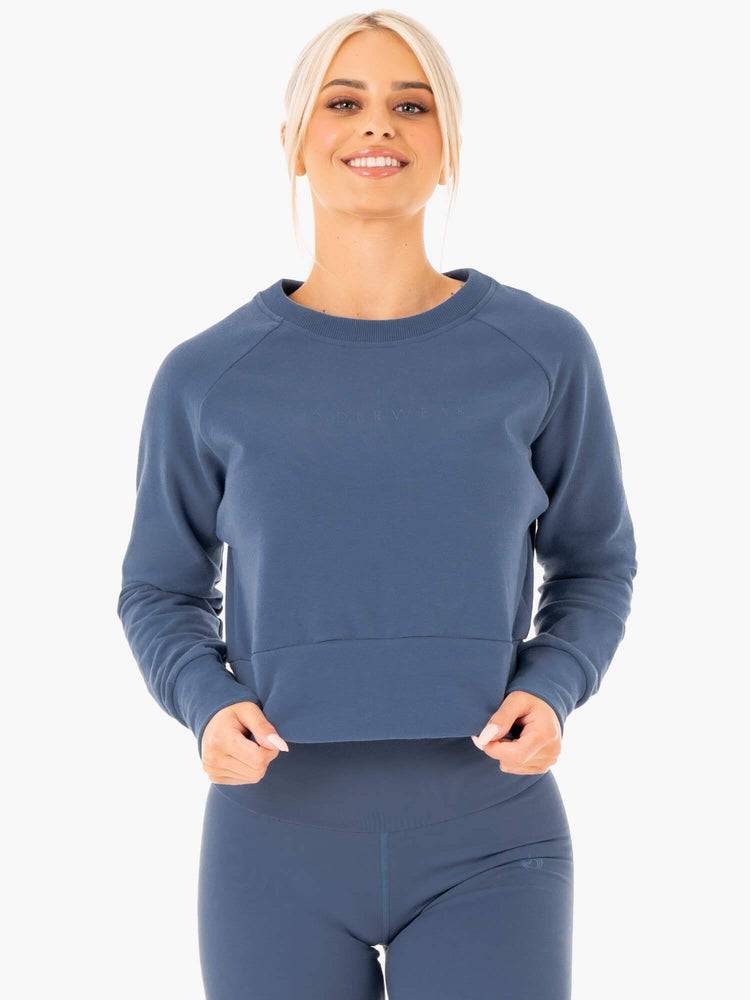 Swetry Damskie Ryderwear Women Sweaters Motion Szare Niebieskie | PL1536TV