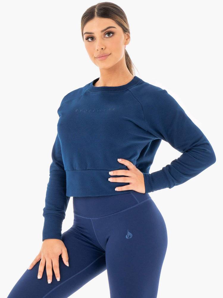 Swetry Damskie Ryderwear Women Sweaters Motion Granatowe | PL1537YU