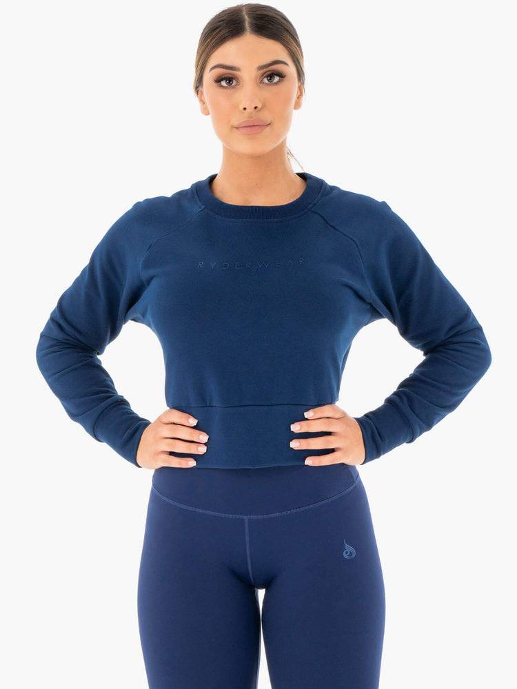 Swetry Damskie Ryderwear Women Sweaters Motion Granatowe | PL1537YU