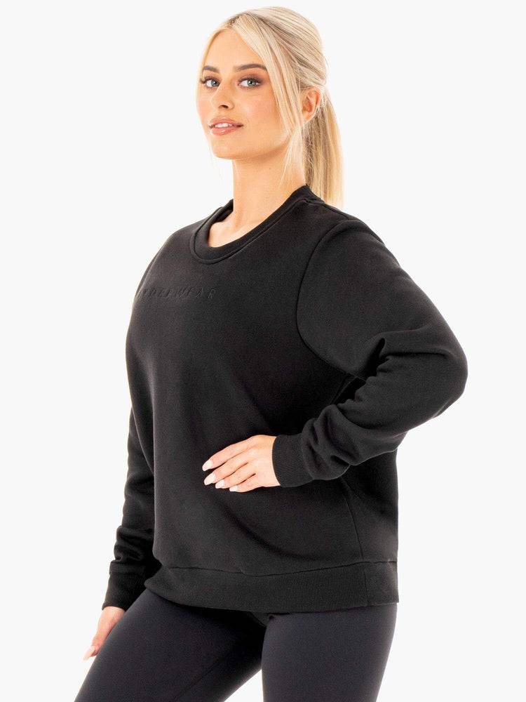 Swetry Damskie Ryderwear Women Sweaters Motion Oversized Czarne | PL1539IS