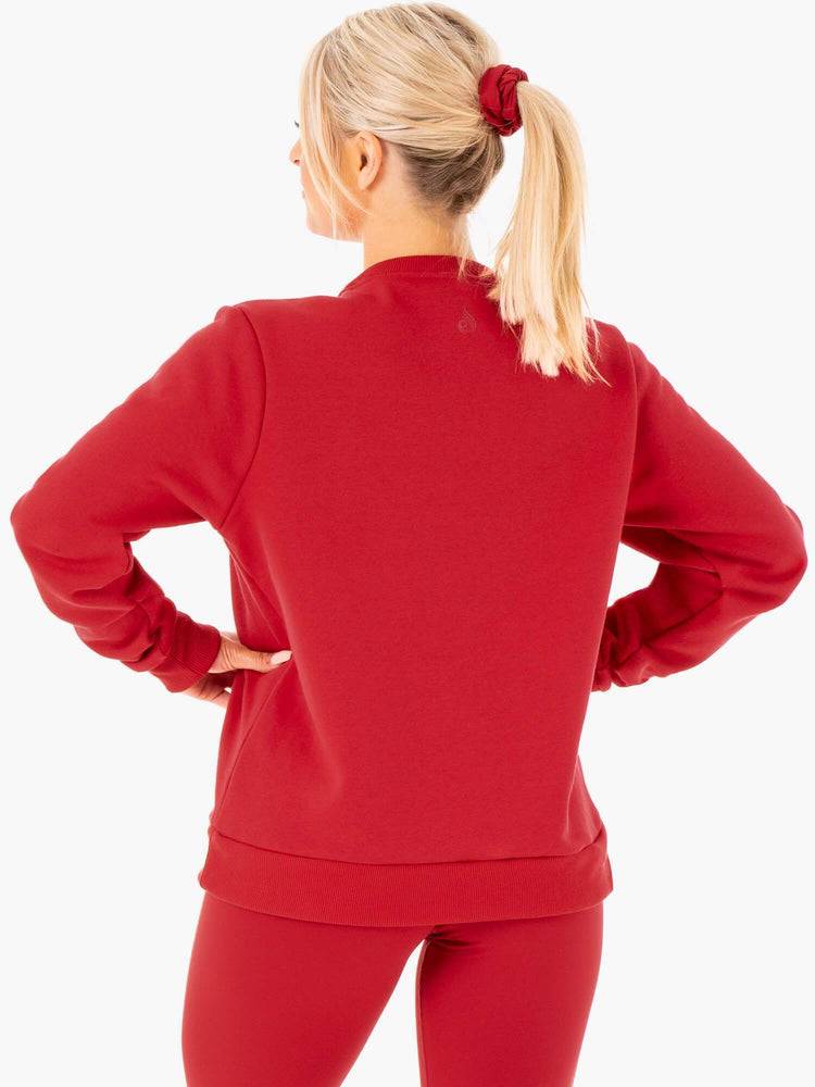 Swetry Damskie Ryderwear Women Sweaters Motion Oversized Czerwone | PL1540OR