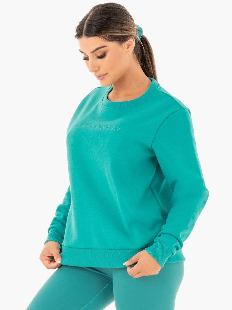 Swetry Damskie Ryderwear Women Sweaters Motion Oversized Turkusowe | PL1543SO