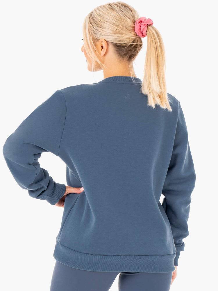 Swetry Damskie Ryderwear Women Sweaters Motion Oversized Szare Niebieskie | PL1544DN