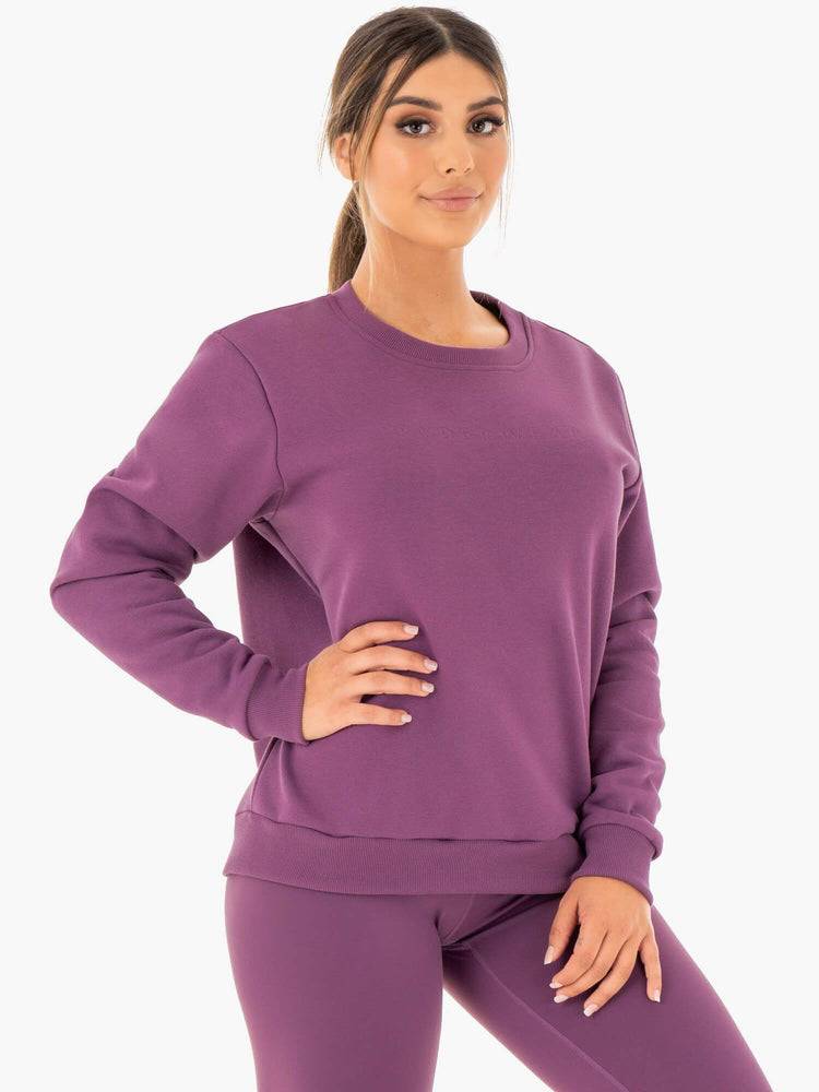 Swetry Damskie Ryderwear Women Sweaters Motion Oversized Fioletowe | PL1546GL