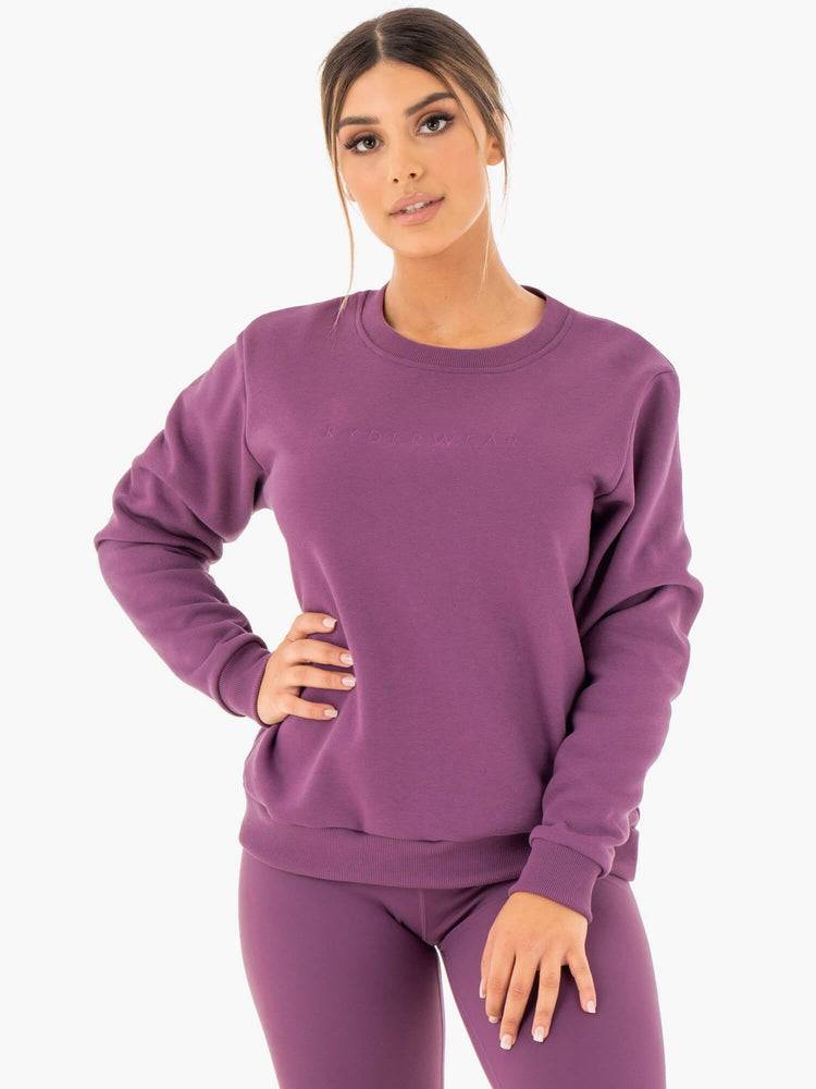 Swetry Damskie Ryderwear Women Sweaters Motion Oversized Fioletowe | PL1546GL