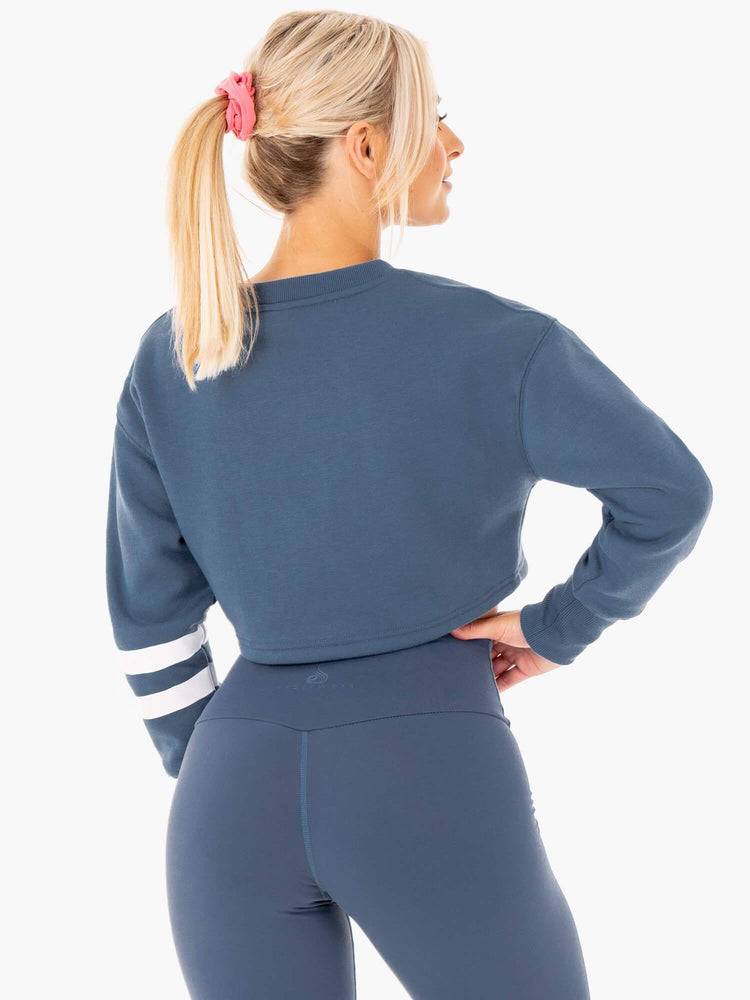 Swetry Damskie Ryderwear Women Sweaters Motion Cropped Szare Niebieskie | PL1554VD