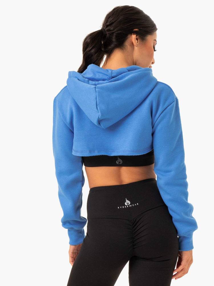 Swetry Damskie Ryderwear Women Sweaters Staples Super Crop Niebieskie | PL1557MA