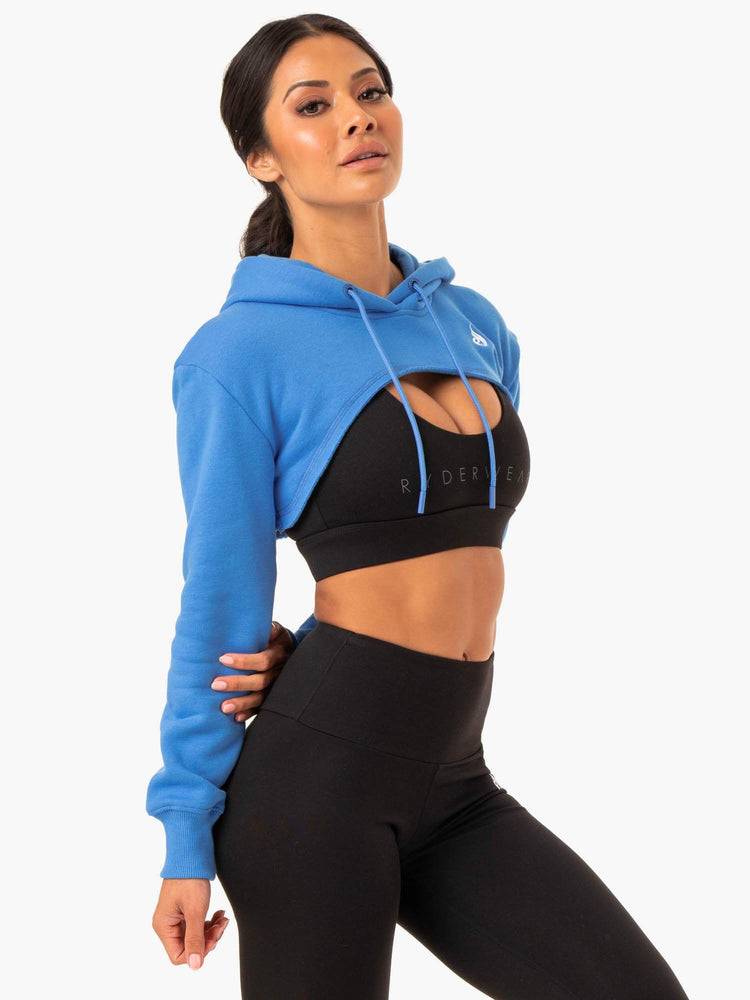 Swetry Damskie Ryderwear Women Sweaters Staples Super Crop Niebieskie | PL1557MA